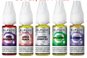 ELFLIQ 10ml Nic Salts E Liquid 10mg-20mg 12 Flavours oldvapeworld