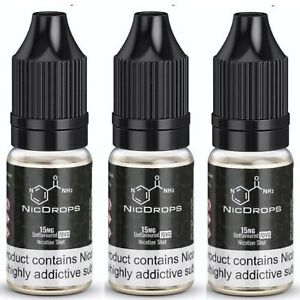 Nicotine Shots By Nic Drops 10ml 15mg 18mg Unflavoured E Liquid Shots oldvapeworld