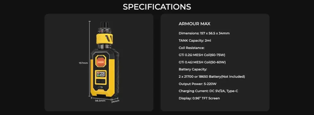 VAPORESSO ARMOUR MAX VAPE KIT