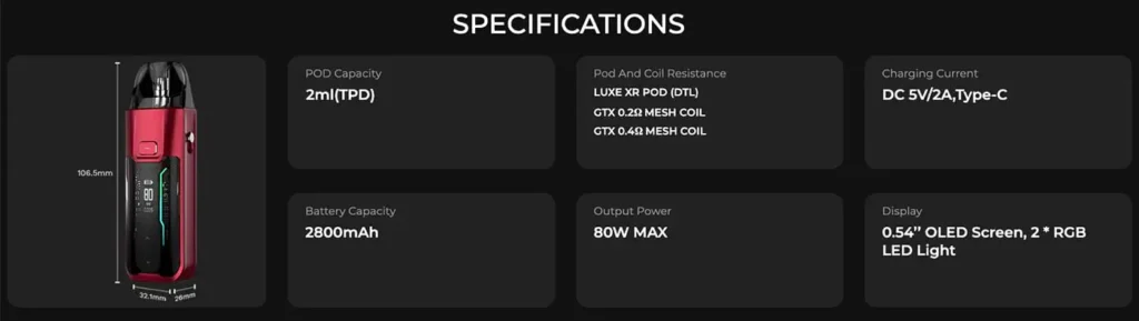 VAPORESSO LUXE XR MAX VAPE KIT