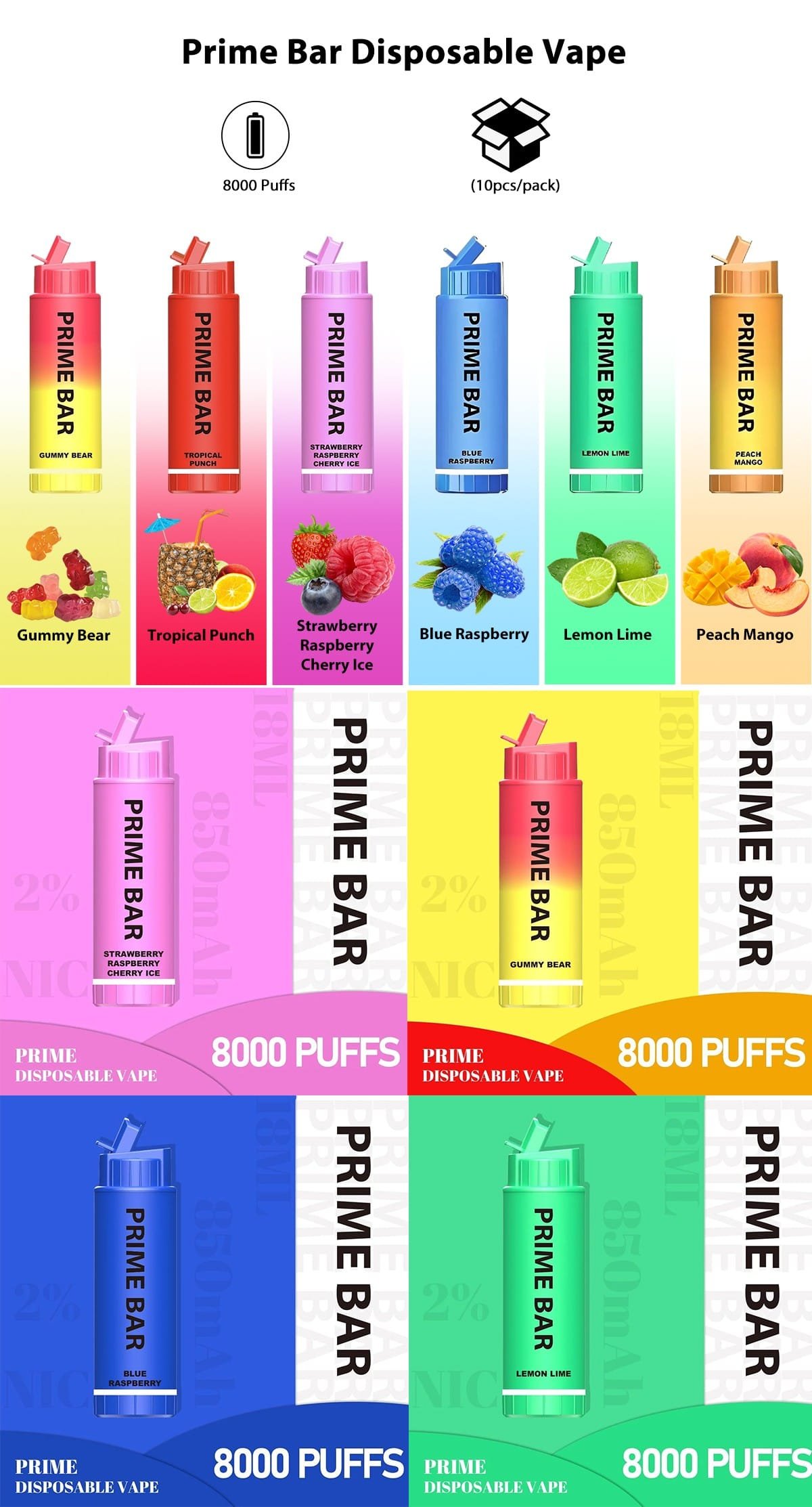 PRIME BAR 8000 PUFFS Disposable Vape