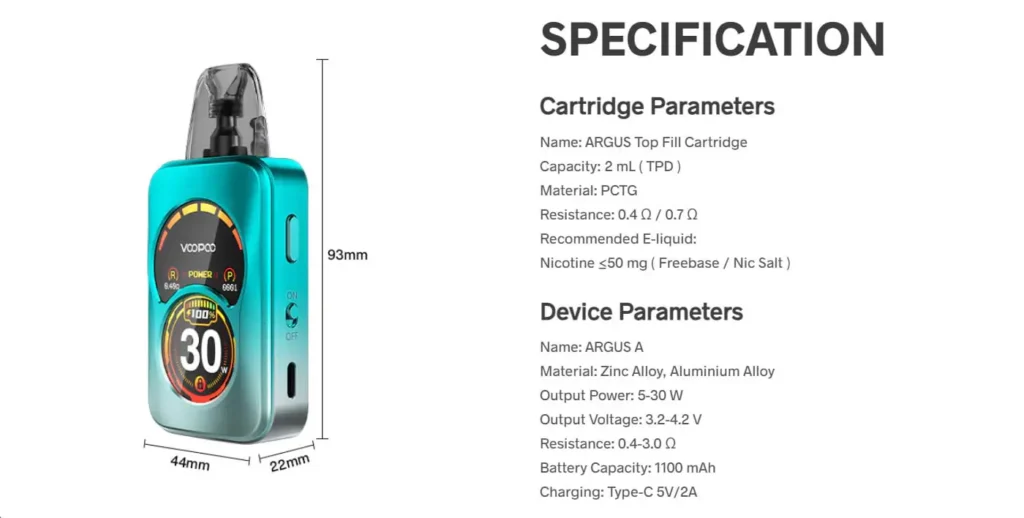 VooPoo Argus A Pod Kit Vape
